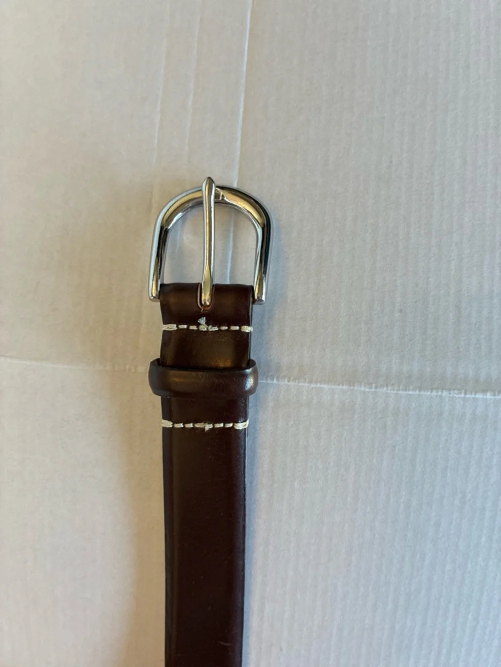 J. Crew Genuine Brown Leather Men’s Belt made in USA heritage preppy classic  40